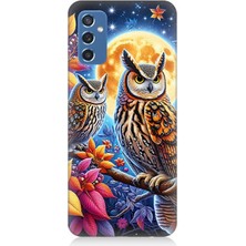 Samsung Galaxy M52 Uyumlu Dallarda Bilge Baykuşlar  Desenli Silikon Kılıf