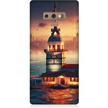 Samsung Galaxy Note 9 Uyumlu Kız Kulesi Işıkları  Desenli Silikon Kılıf