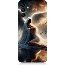 Samsung Galaxy M14 Uyumlu Gökyüzünde Işık Meleği  Desenli Silikon Kılıf