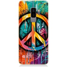 Samsung Galaxy S9 Plus Uyumlu Renkli Barış Işareti  Desenli Silikon Kılıf
