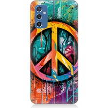 Samsung Galaxy M52 Uyumlu Renkli Barış Işareti  Desenli Silikon Kılıf