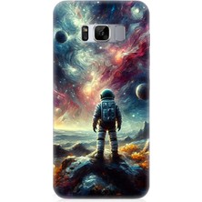 Samsung Galaxy S8 Uyumlu Galakside Yalnız Astronot  Desenli Silikon Kılıf