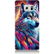 Samsung Galaxy Note 5 Uyumlu Renkli Tüylerde Kurt Ruhu  Desenli Silikon Kılıf
