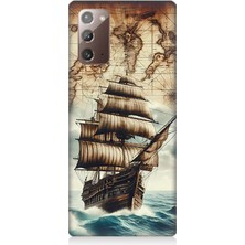 Samsung Galaxy Note 20 Uyumlu Haritada Yelkenli Macera  Desenli Silikon Kılıf