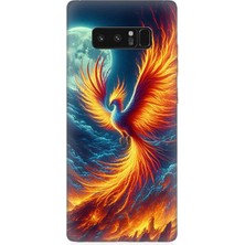 Samsung Galaxy Note 8 Uyumlu Ateşle Dans Eden Anka  Desenli Silikon Kılıf