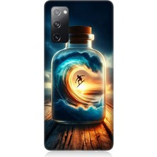Samsung Galaxy S20 Fe Uyumlu Kavanozda Güneşli Sahil  Desenli Silikon Kılıf