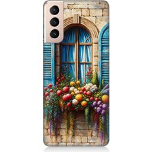 Samsung Galaxy S21 Plus Uyumlu Pencereden Renkli Hayat  Desenli Silikon Kılıf