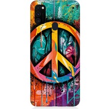 Samsung Galaxy M30S Uyumlu Renkli Barış Işareti  Desenli Silikon Kılıf