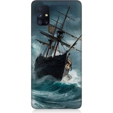 Samsung Galaxy M51 Uyumlu Fırtınada Eski Gemi  Desenli Silikon Kılıf