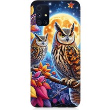 Samsung Galaxy M31S Uyumlu Dallarda Bilge Baykuşlar  Desenli Silikon Kılıf
