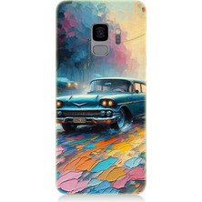 Samsung Galaxy S9 Uyumlu Renkli Yol Üzerinde Araba  Desenli Silikon Kılıf