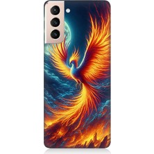 Samsung Galaxy S21 Plus Uyumlu Ateşle Dans Eden Anka  Desenli Silikon Kılıf