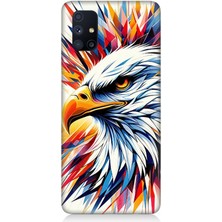 Samsung Galaxy M51 Uyumlu Renkli Kartal Sıçrayışı  Desenli Silikon Kılıf