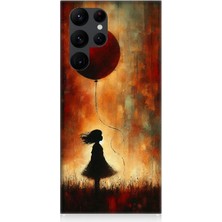 Samsung Galaxy S22 Ultra Uyumlu Balonlu Küçük Kız  Desenli Silikon Kılıf
