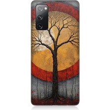 Samsung Galaxy S20 Fe Uyumlu Sarı Kırmızı Ağaç Gölgesi  Desenli Silikon Kılıf