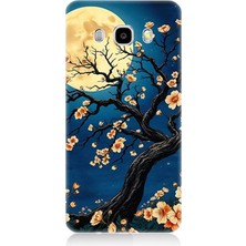 Samsung Galaxy J5 2016 Uyumlu Ay Altında Kiraz Çiçeği  Desenli Silikon Kılıf