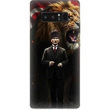 Samsung Galaxy Note 8 Uyumlu Aslan ve Atatürk Gücü  Desenli Silikon Kılıf