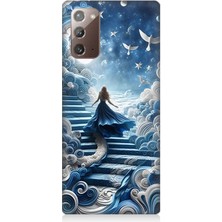 Samsung Galaxy Note 20 Uyumlu Gökyüzü Merdiveni Kadın  Desenli Silikon Kılıf