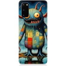 Samsung Galaxy S20 Plus Uyumlu Tuhaf Canavar Gülümsemesi  Desenli Silikon Kılıf