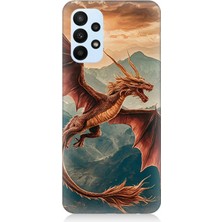 Samsung Galaxy A23 Uyumlu Dağların Üzerinde Ejderha  Desenli Silikon Kılıf