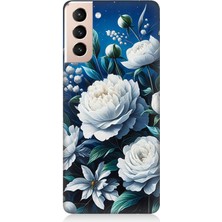Samsung Galaxy S21 Uyumlu Yıldız Gibi Açan Çiçekler  Desenli Silikon Kılıf