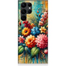 Samsung Galaxy S22 Ultra Uyumlu Soyut Dokunuşta Bahar Buketi  Desenli Silikon Kılıf