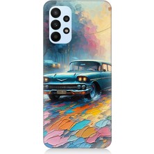 Samsung Galaxy A23 Uyumlu Renkli Yol Üzerinde Araba  Desenli Silikon Kılıf