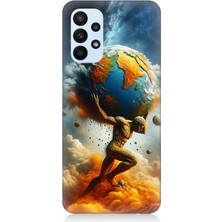 Samsung Galaxy A33 Uyumlu Dünyayı Taşıyan Atlas  Desenli Silikon Kılıf
