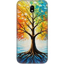 Samsung Galaxy J3 Pro Uyumlu Renk Renk Mevsim Ağacı  Desenli Silikon Kılıf