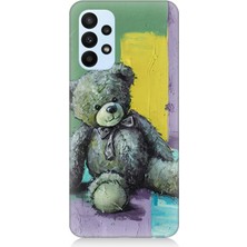 Samsung Galaxy A73 Uyumlu Soyut Renkli Oyuncak Ayı  Desenli Silikon Kılıf