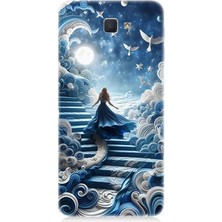 Samsung Galaxy J7 Prime Uyumlu Gökyüzü Merdiveni Kadın  Desenli Silikon Kılıf