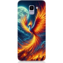 Samsung Galaxy J6 Uyumlu Ateşle Dans Eden Anka  Desenli Silikon Kılıf