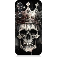 Samsung Galaxy S24 Plus Uyumlu Taçlı Karanlık Kurukafa  Desenli Silikon Kılıf