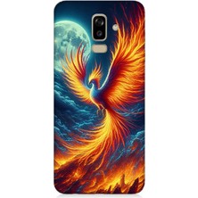 Samsung Galaxy J8 Uyumlu Ateşle Dans Eden Anka  Desenli Silikon Kılıf