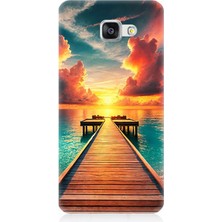 Samsung Galaxy A5 2016 Uyumlu Gün Batımına Uzanan Iskele  Desenli Silikon Kılıf