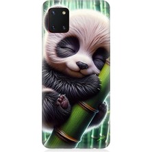 Samsung Galaxy Note 10 Lite Uyumlu Bambu Tutan Panda  Desenli Silikon Kılıf