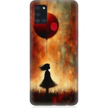 Samsung Galaxy A21S Uyumlu Balonlu Küçük Kız  Desenli Silikon Kılıf