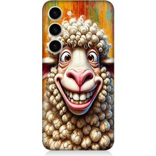 Samsung Galaxy S23 Plus Uyumlu Sevimli Gülüşlü Koyun Surat  Desenli Silikon Kılıf