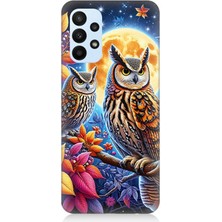 Samsung Galaxy A33 Uyumlu Dallarda Bilge Baykuşlar  Desenli Silikon Kılıf