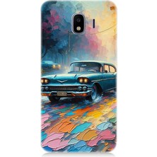 Samsung Galaxy J2 Pro Uyumlu Renkli Yol Üzerinde Araba  Desenli Silikon Kılıf
