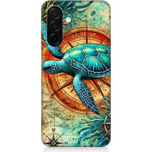 Samsung Galaxy A26 Uyumlu Pusulada Deniz Kaplumbağası  Desenli Silikon Kılıf