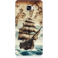 Samsung Galaxy A5 2016 Uyumlu Haritada Yelkenli Macera  Desenli Silikon Kılıf