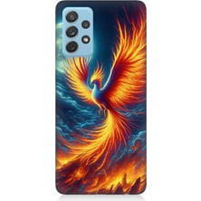 Samsung Galaxy A52 Uyumlu Ateşle Dans Eden Anka  Desenli Silikon Kılıf