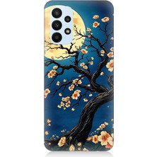 Samsung Galaxy A73 Uyumlu Ay Altında Kiraz Çiçeği  Desenli Silikon Kılıf