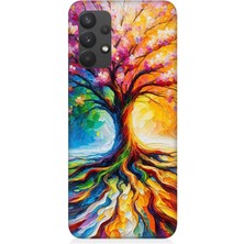 Samsung Galaxy A32 Uyumlu Kökten Renkli Ağaç Büyüsü  Desenli Silikon Kılıf