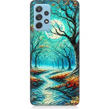 Samsung Galaxy A52 Uyumlu Buzlu Ormanda Sonbahar Yolu  Desenli Silikon Kılıf