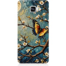 Samsung Galaxy A3 2016 Uyumlu Ay Işığında Kelebekler  Desenli Silikon Kılıf
