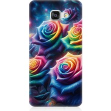 Samsung Galaxy A5 2016 Uyumlu Gökkuşağı Güllerin Patlaması  Desenli Silikon Kılıf