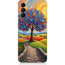 Samsung Galaxy M34 Uyumlu Masalsı Renkli Yolculuk Ağacı  Desenli Silikon Kılıf