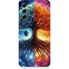 Samsung Galaxy S21 Fe Uyumlu Hayat Ağacı  ve Gece Gündüz  Desenli Silikon Kılıf
